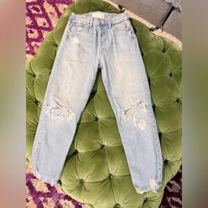 MOTHER Light Blue Distressed Boyfriend Jeans